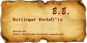 Bollinger Borbála névjegykártya